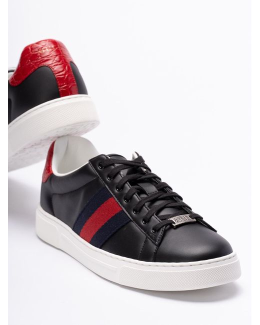 Gucci White ` Ace` Sneakers With `Web` for men