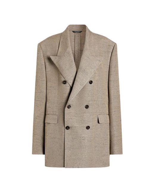 Dolce & Gabbana Natural Sicilia Tweed Double Breasted Jacket
