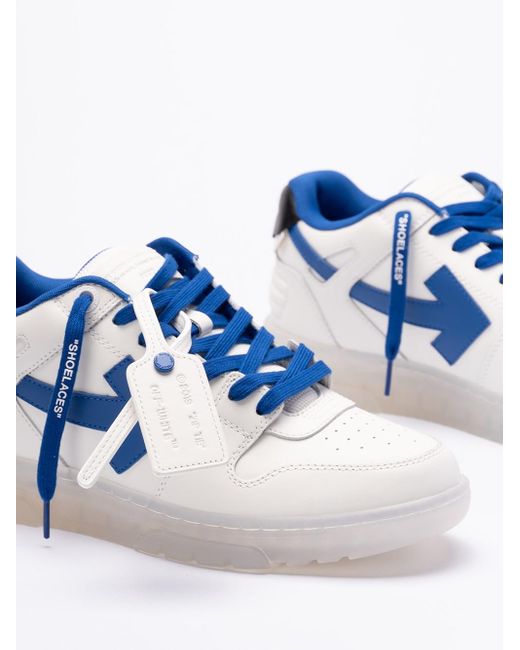 Off-White c/o Virgil Abloh Blue Off `Out Of Office` Transparent Sole Sneakers for men