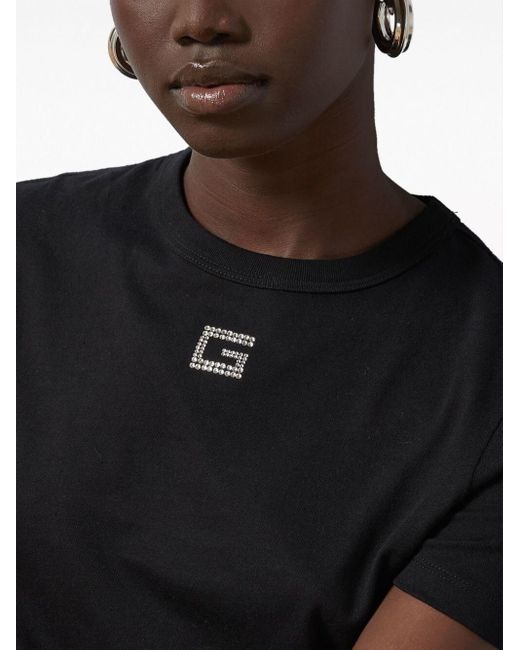 Crystal g cotton jersey t-shirt di Gucci in Black