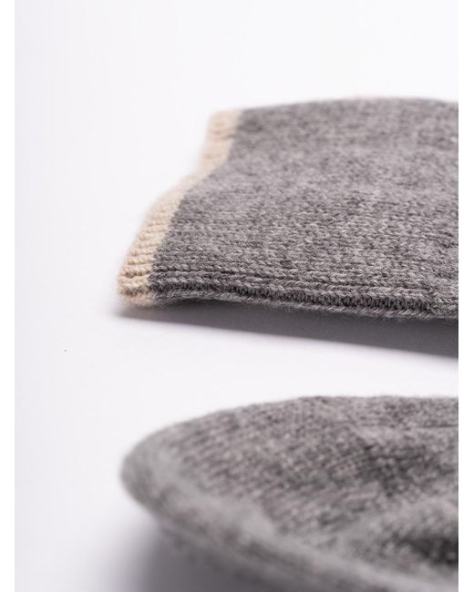 Brunello Cucinelli Gray Rib Knit Socks for men