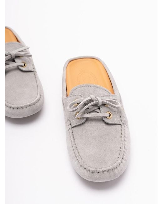 Tod's White 'Glove Gommino' Loafers