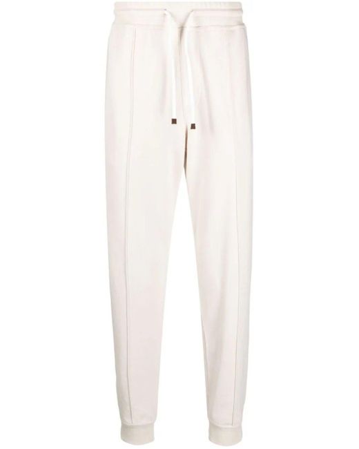 Brunello Cucinelli White Track Pants for men