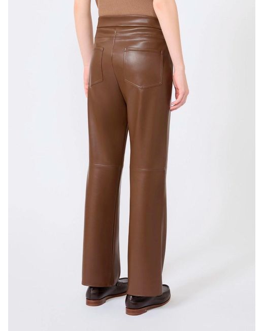 Max Mara Brown Maxmara 'Leather-Look Pants