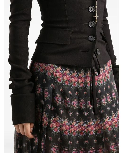 Dolce & Gabbana Black Single-Breasted Wool Canvas Jacket