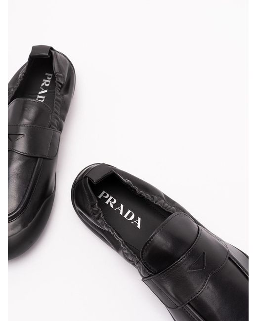 Prada White Speedrock Leather Loafers for men