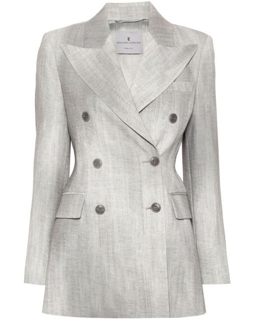 Ermanno Scervino Gray Distressed Effect-print Blazer