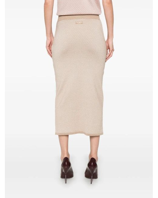 Fendi Natural 'Micro Ff' Skirt
