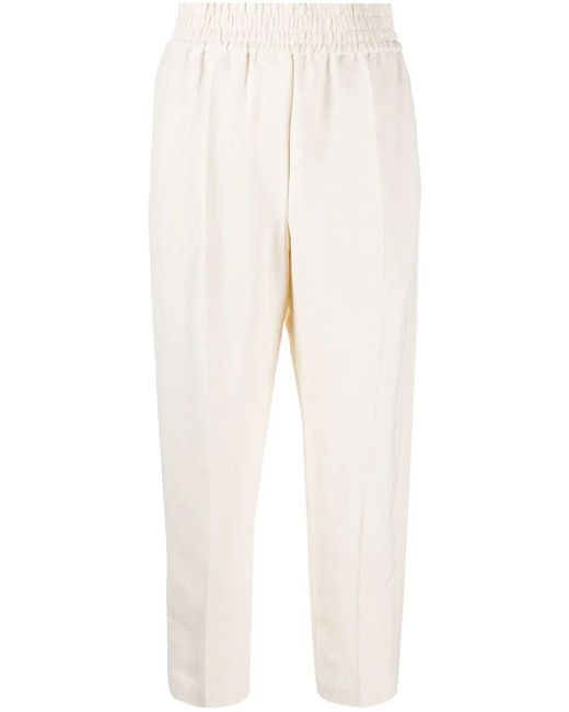 Brunello Cucinelli White Pants With Elasticated Waist