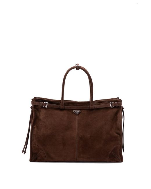 Prada Brown Bonnie' Suede Tote Bag for men