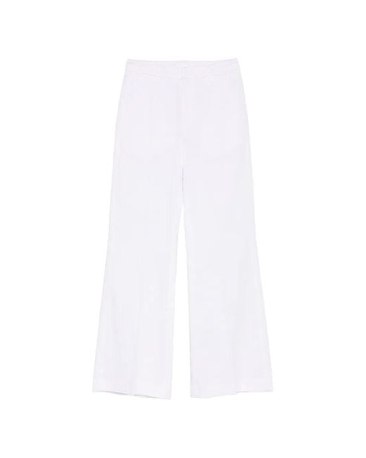 Dondup White 'Janice' Wide Leg Pants