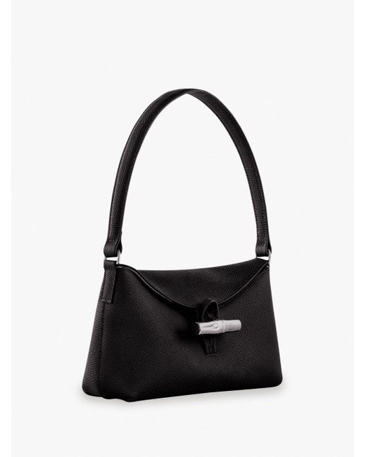 Longchamp Black `Roseau` Small Handbag