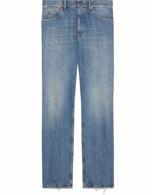 Gucci Blue Horsebit Straight-leg Jeans for men