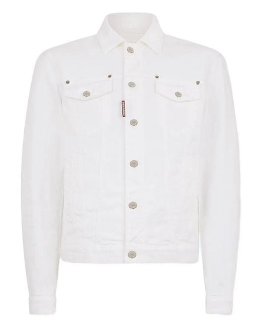 DSquared² White 'Dan' Jeans Jacket for men