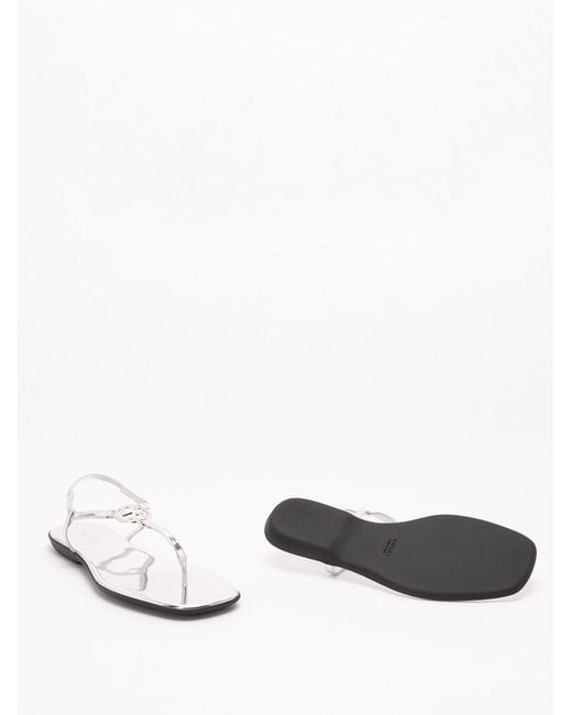 Gucci White 'Gg Ease' Sandals