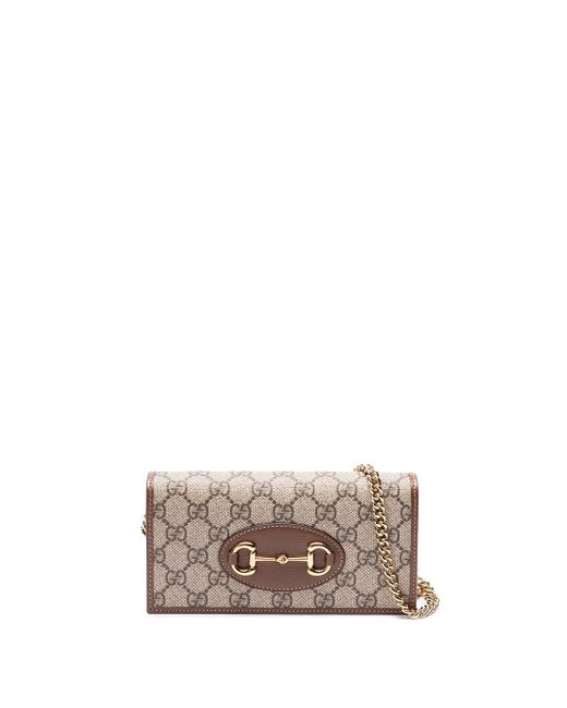 Gucci Brown ` Horsebit 1955` Wallet With Chain