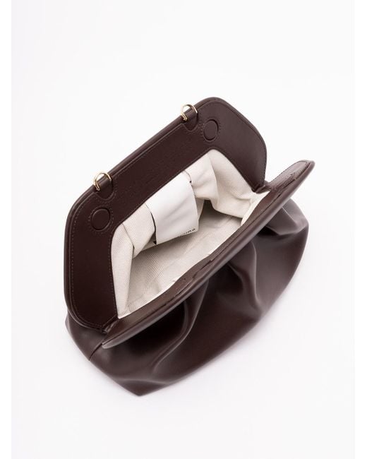 THEMOIRÈ Brown 'Tia Vegan Fabric' Clutch Bag