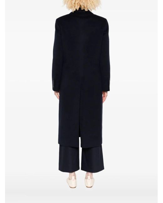 Blazé Milano Black Curved-pockets Buttoned Single-breasted Coat
