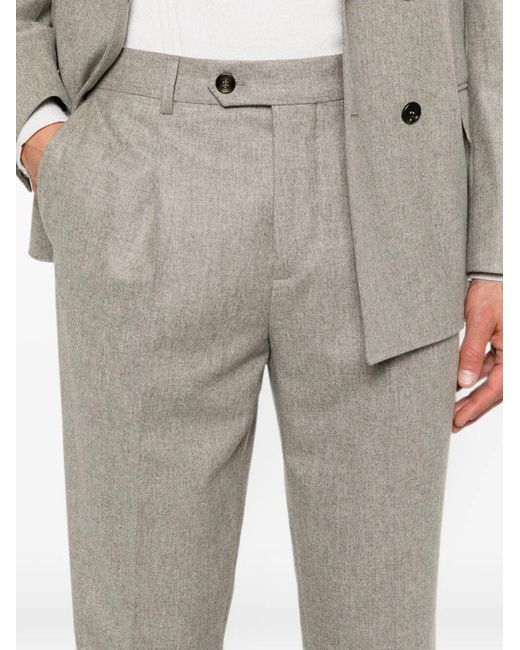 Brunello Cucinelli White Double-Breasted Wool Suit for men