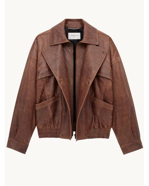 Saint Laurent Brown Double-Breasted Blouson for men