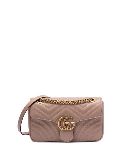 Gucci Pink `Gg Marmont` Small Shoulder Bag