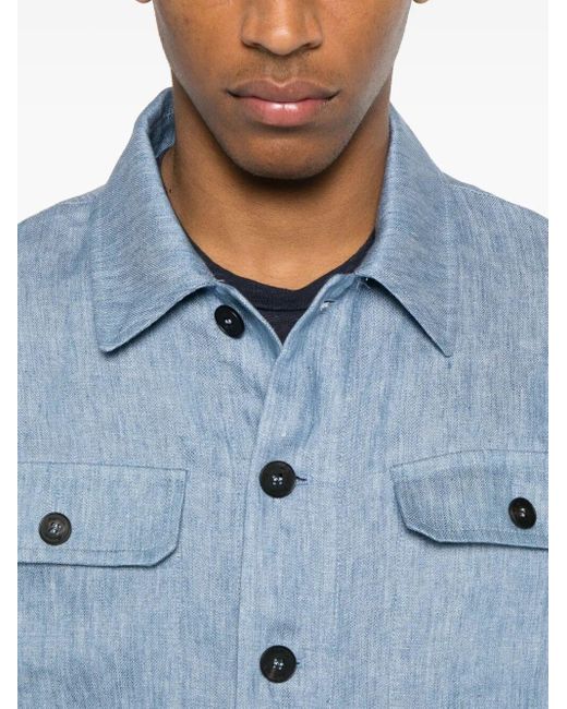 Drumohr Blue Overshirt for men