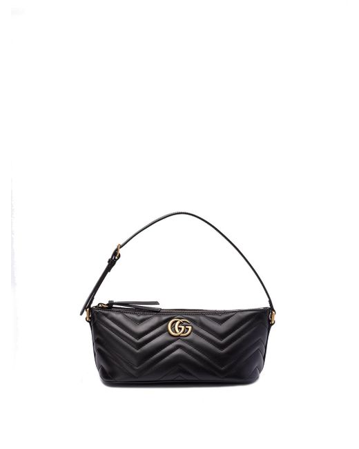Gucci Black `Gg Marmont` Small Shoulder Bag