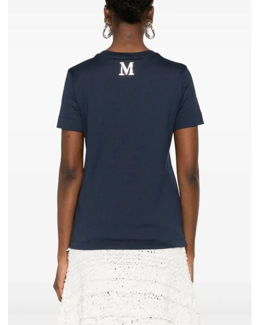 Max Mara Blue Logo Cotton T-Shirt