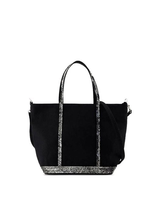 Vanessa Bruno Black Canvas Small Zipped Cabas Tote
