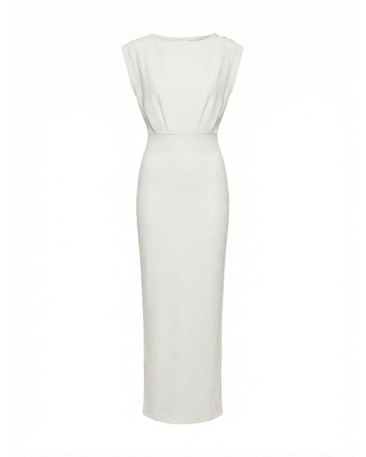 Elisabetta Franchi White Carpet Full Milano Stitch Knit Dress