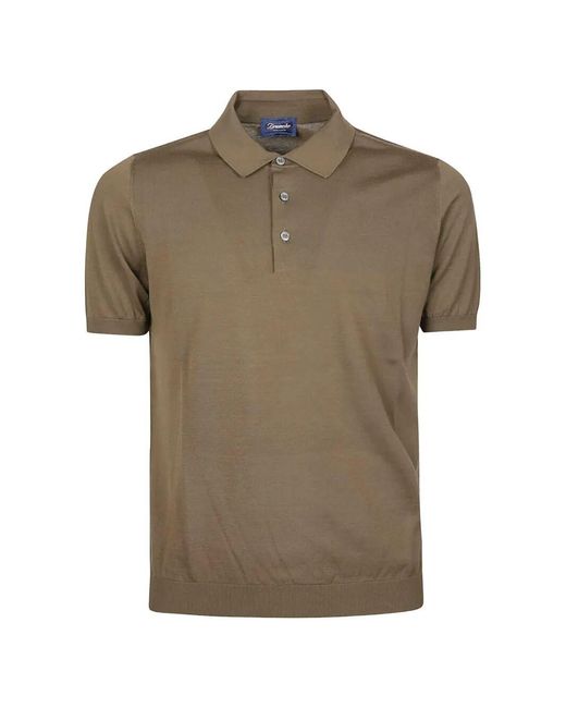 Drumohr Green Logo Polo for men