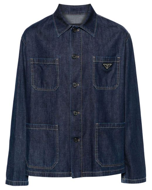 Prada Blue Washed Denim Jacket for men