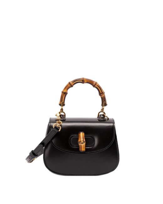 Gucci ` Bamboo 1947` Top Handle Bag in Black Lyst