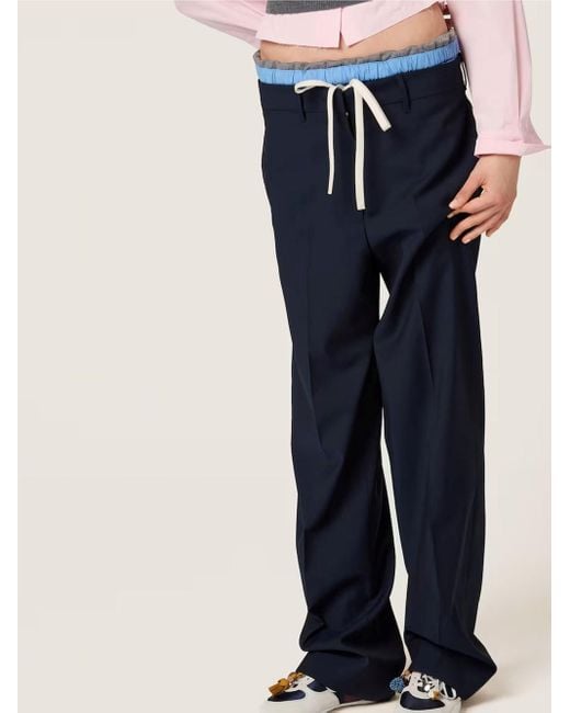 Miu Miu Blue Wool Pants