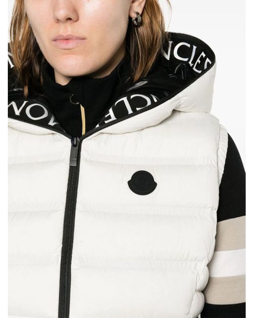 Moncler White Aliterse Hooded Down Gillet