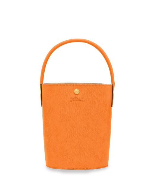 Longchamp Orange `Epure` Small Bucket Bag