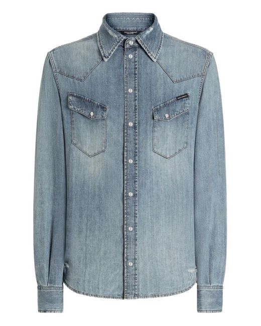 Dolce & Gabbana Blue Shirts for men