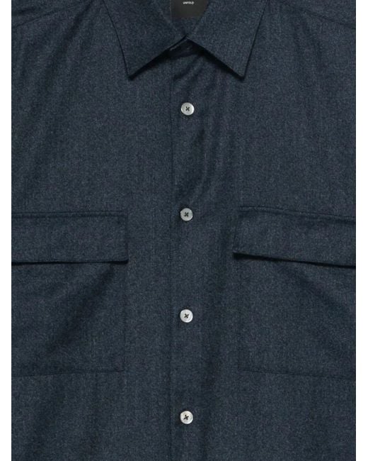 Xacus Blue Wool Overshirt for men