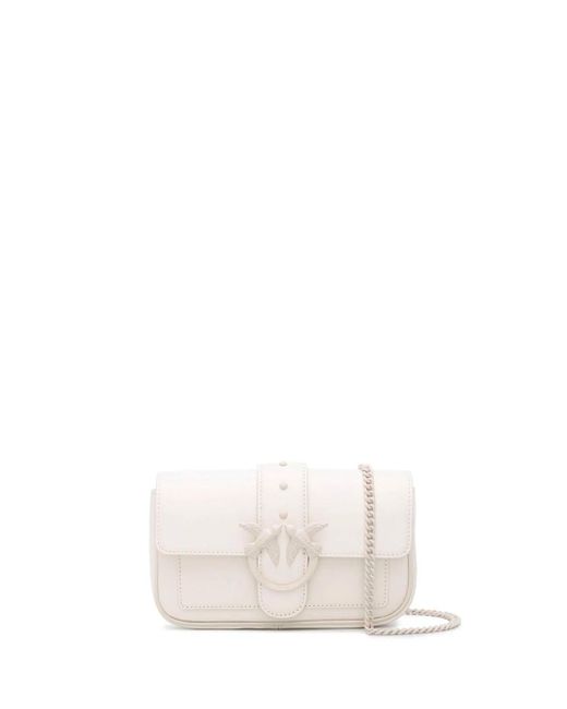 Pinko White `love One Pocket` Crossbody Bag