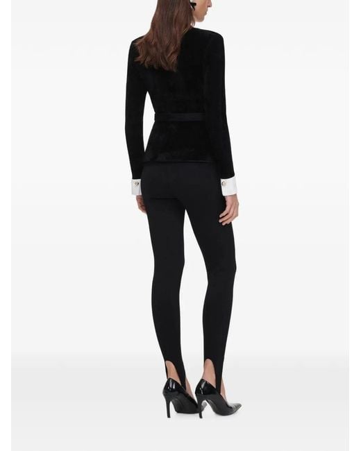 Self-Portrait Black Chenille Knit Top