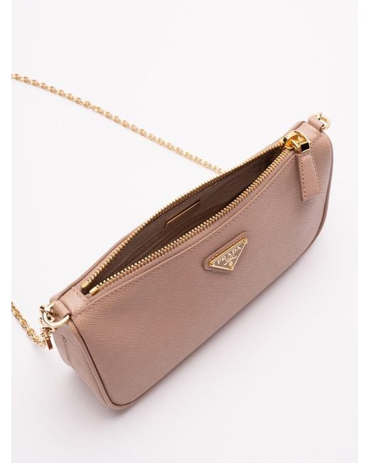 Prada Pink Saffiano Leather Shoulder Bag