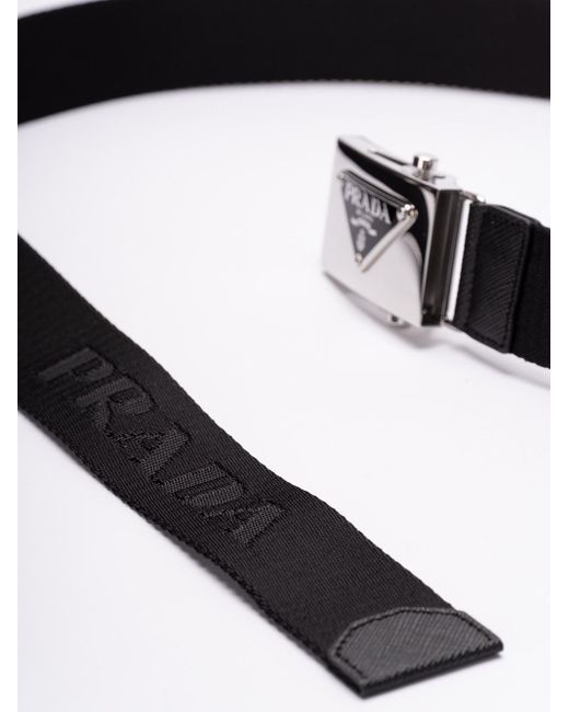 Prada Black Woven Nylon Belt for men