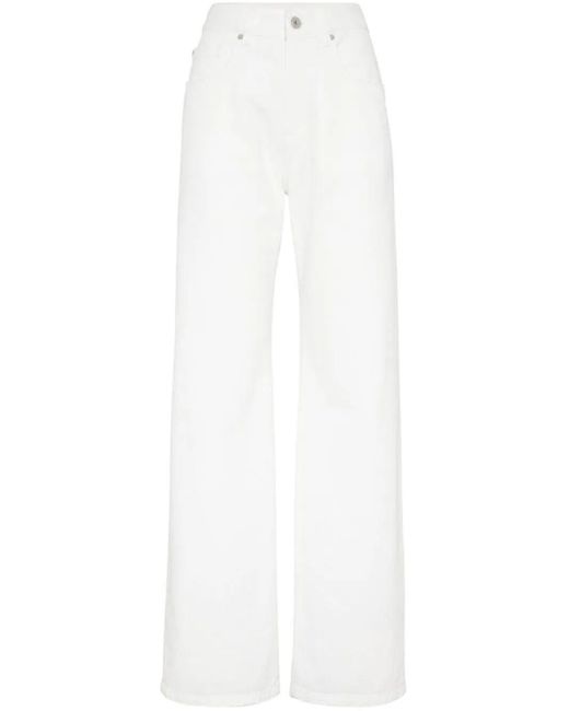 Brunello Cucinelli White Dyed Loose Five-Pocket Jeans With Shiny Tab