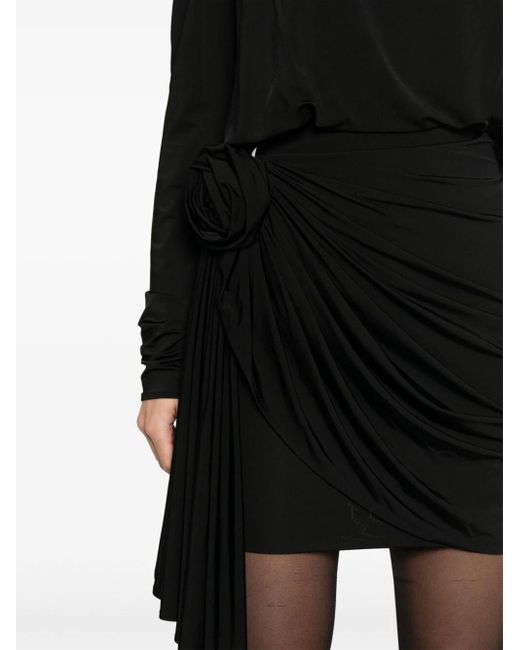 Magda Butrym Black Floral-appliqué Mini Dress