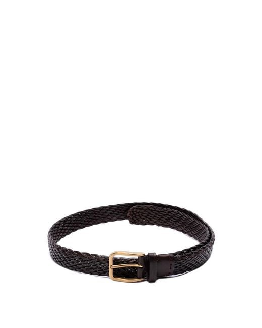Brunello Cucinelli Black Calfskin Belt for men