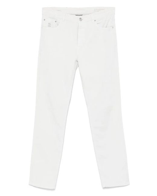 Brunello Cucinelli White Lightweight Denim Pants for men