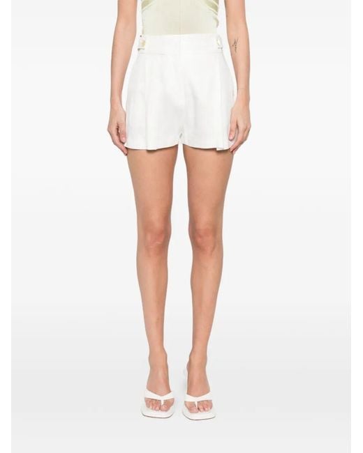 Elisabetta Franchi White Short Boutonné