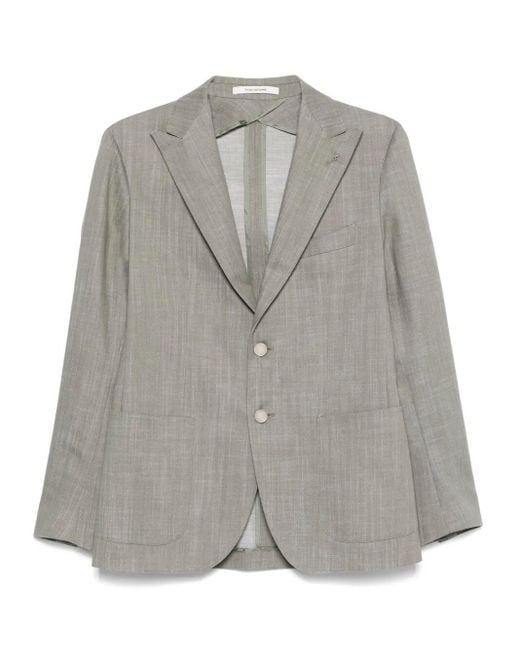 Tagliatore Gray Tailored Cotton Jacket With Notch Lapels for men
