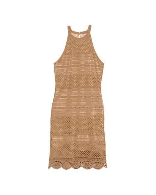 Twinset Natural Knit Mini Dress