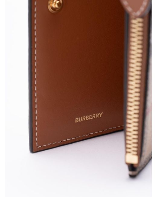 Burberry Natural `Vintage Check E-Canvas` Bifold Wallet